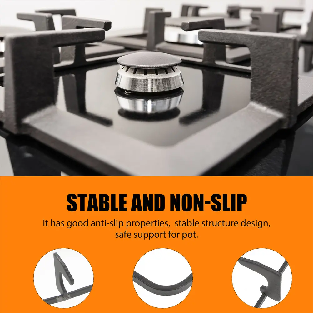 Anti-slip Cast Iron Stove Stand Pot Holder for Kitchen Gas Stove Bracket Easy Clean High Temp Resistance