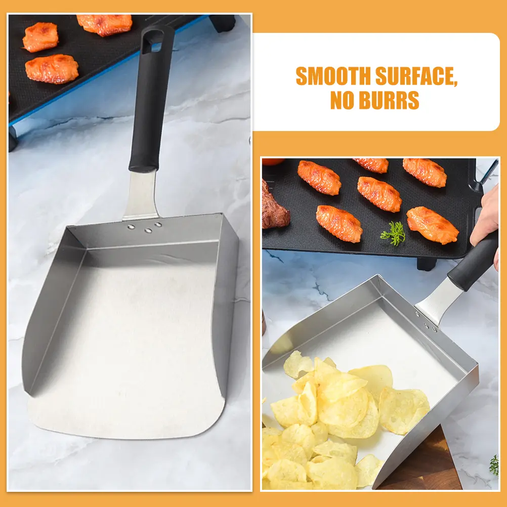 Stainless Steel Spatula Food Scoop for Serving French Fries Popcorn Rice Chips Shovel Cereal Shovel Baking Tools