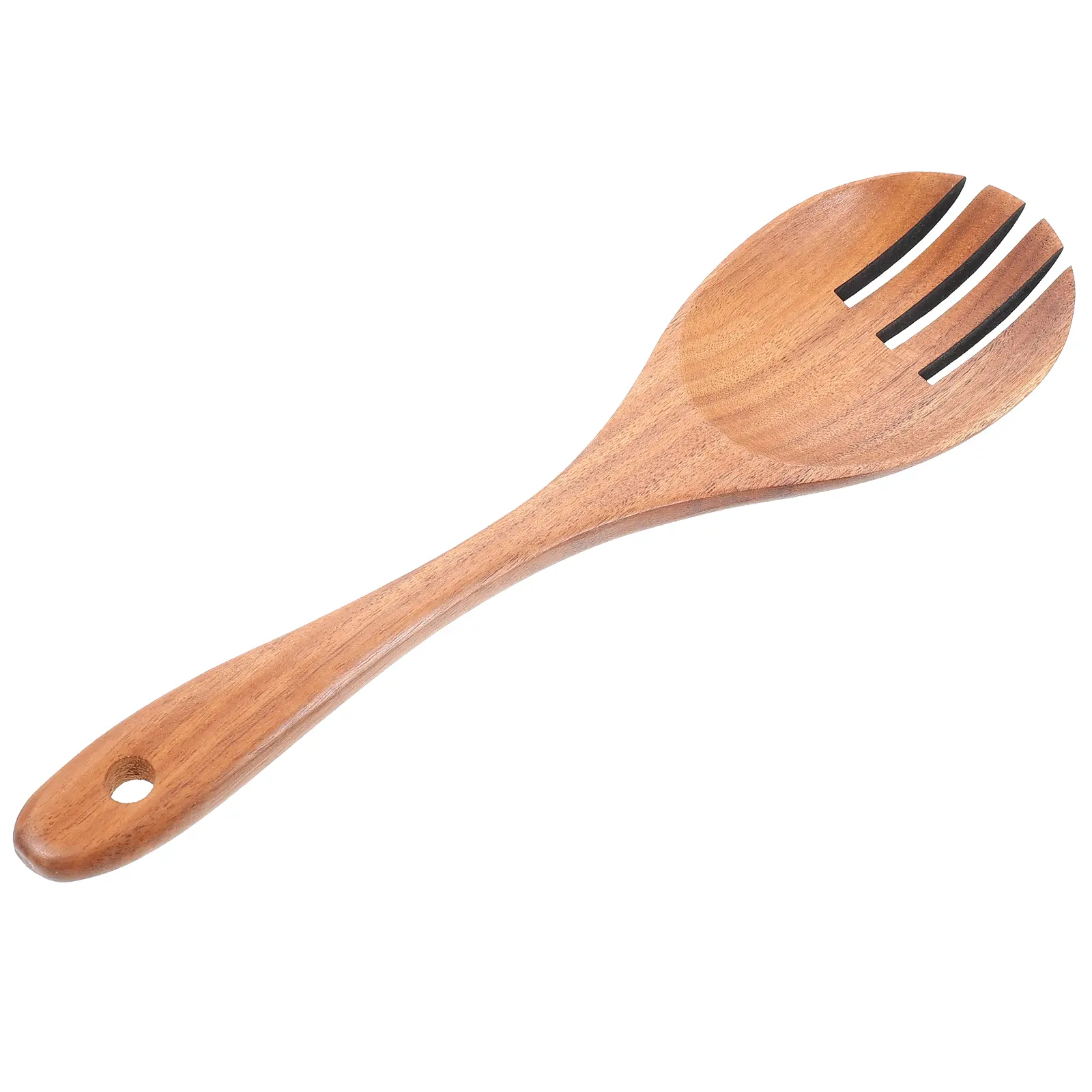 Spoon Wooden Kitchen Server Fruit Serving Utensil Spork Home Supplies Wood Salad Serving Fork Fruit Fork Wooden