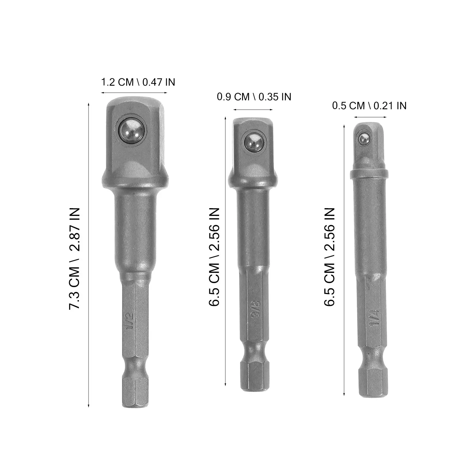 6Pcs Steel Socket Adapter Set for Drill 1/4in 3/8in 1/2in Impact Driver Wrench Bit Stenosis Tool Conversion Accessories