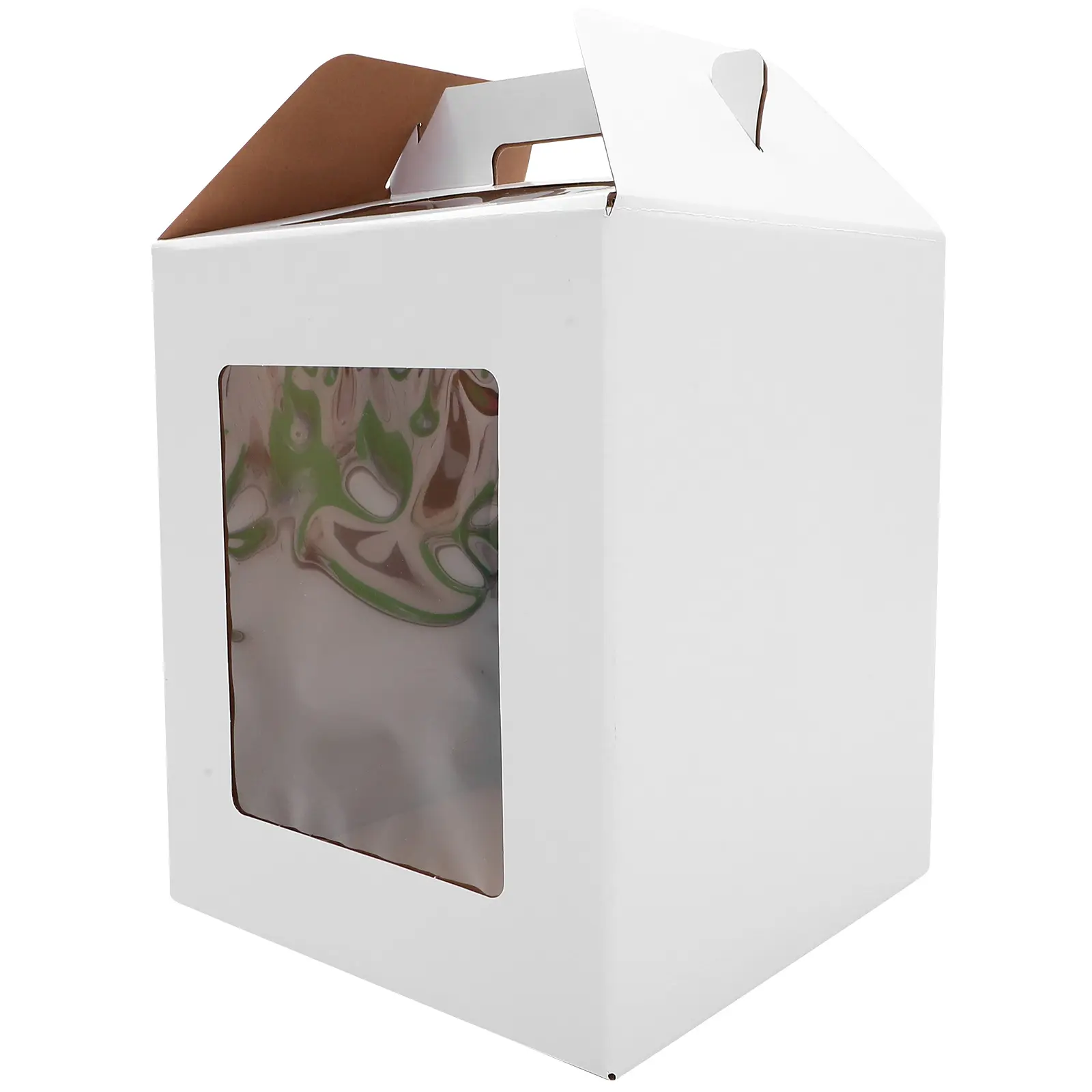 12x12x14 Inch Boxes Sturdy Tall Bakery Containers Window Portable Bulk Cake Boxes Paper Case for Storage Display