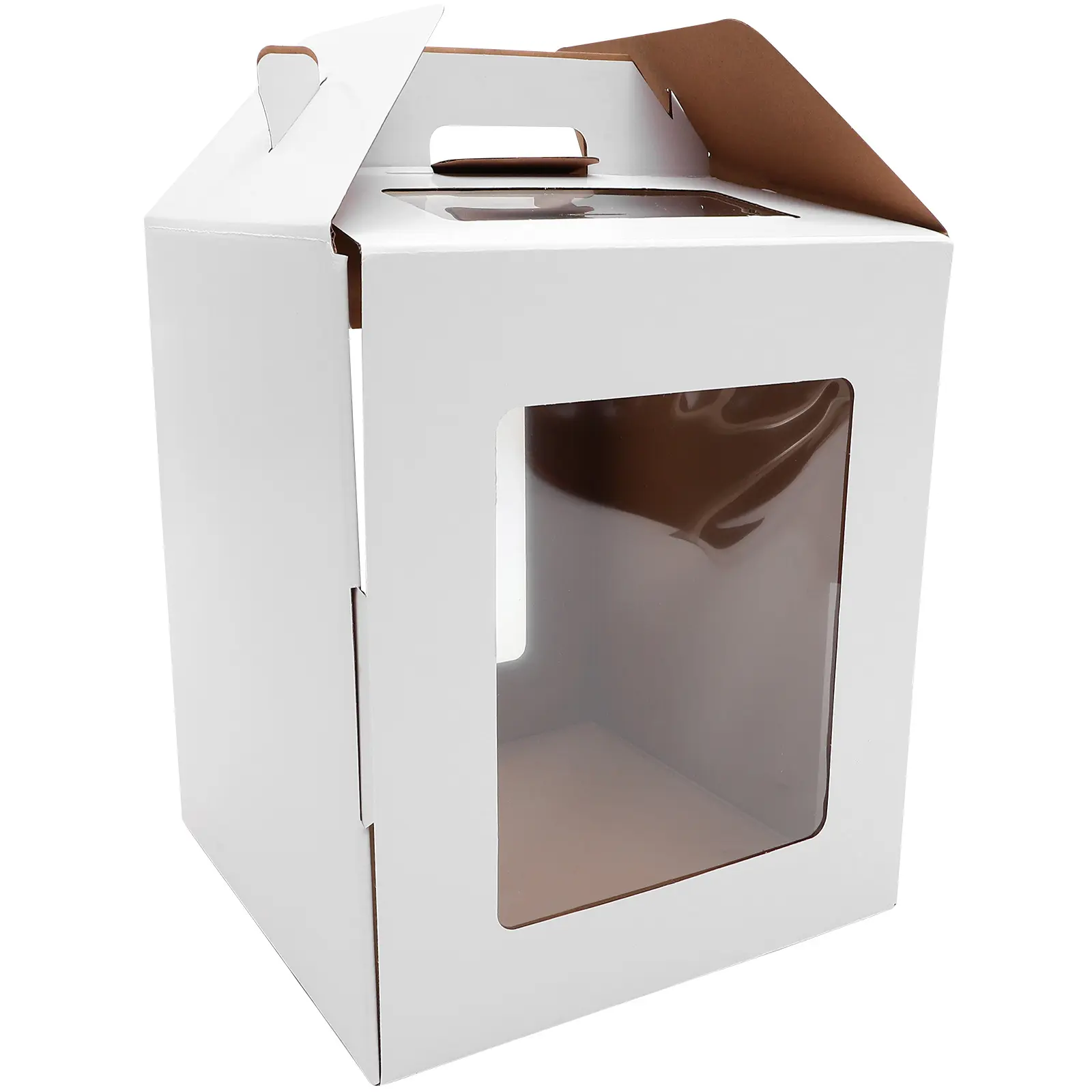 12x12x14 Inch Boxes Sturdy Tall Bakery Containers Window Portable Bulk Cake Boxes Paper Case for Storage Display