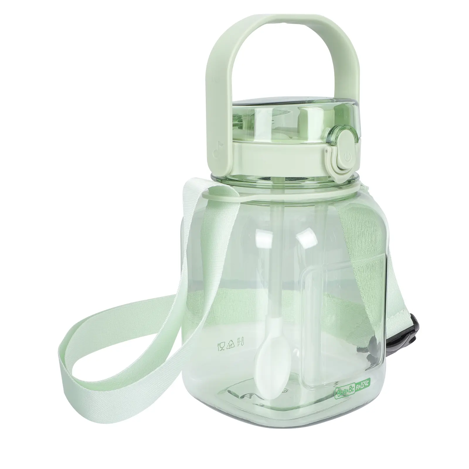 Large Pudding Water Cup Bottle Portable Outdoor Sports PC Material Reusable Sealed Juices Container Large Capacity Gym Practice