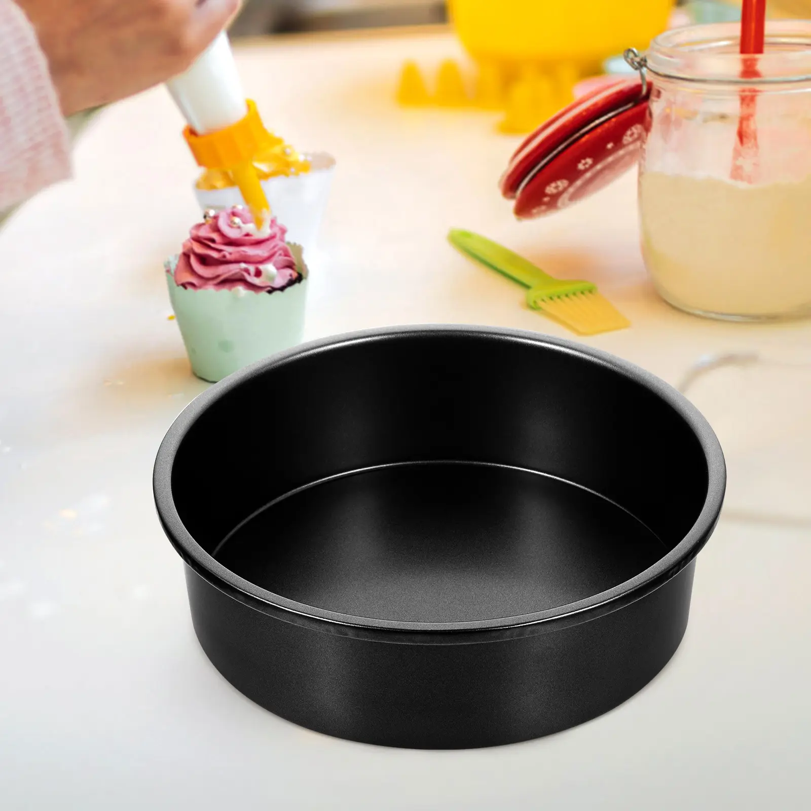 Detachable Baking Mold Round Cake Mould Carbon Steel Kitchen Pan Thick Edges Non Stick Removable Bottom DIY Home Baking Stencil