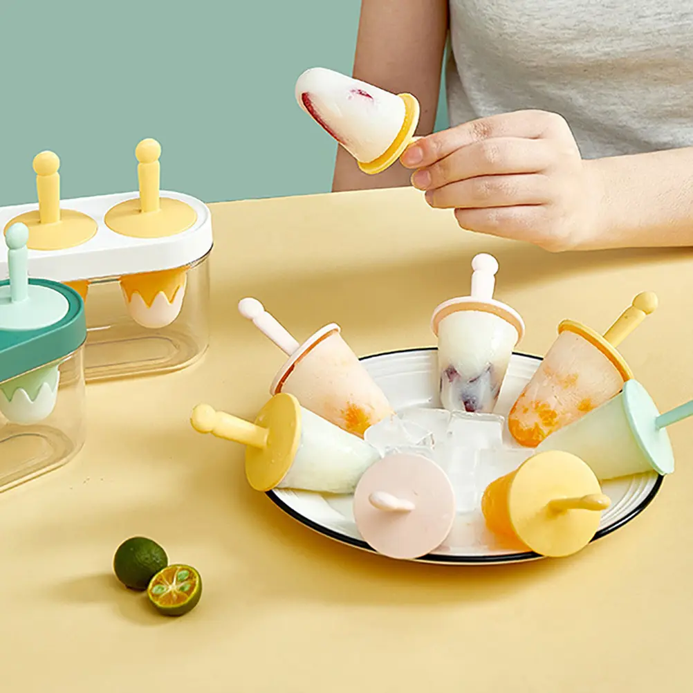 Food Grade Silicone Mold Reusable Ice Cream Maker Yogurt Puree Treats Making Molds