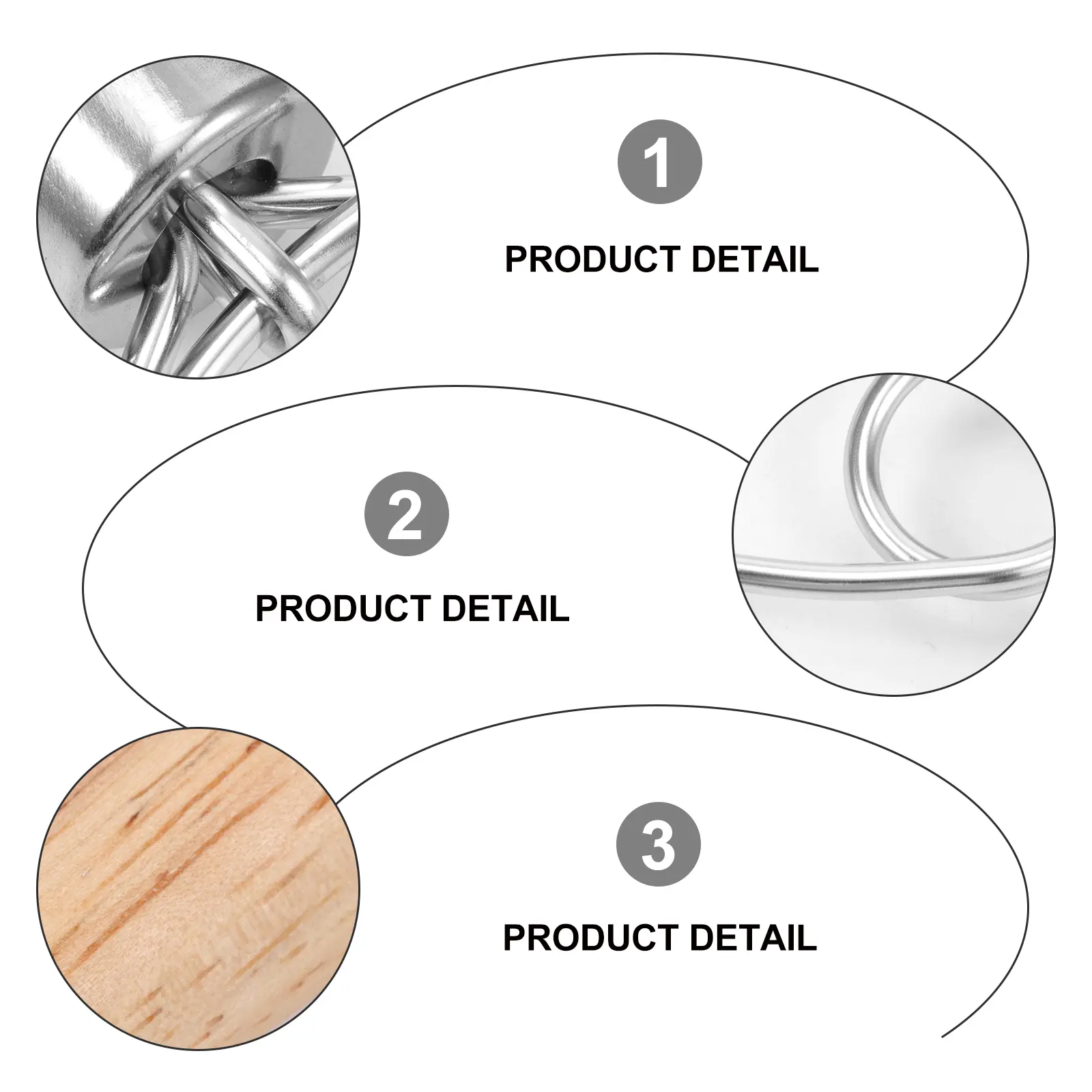 Oak Handle Stirring Rod Flour Mixer Bread Maker Kitchen Gadgets Pastry Tools Eggbeater Wood Stainless Steel Cake Pancake