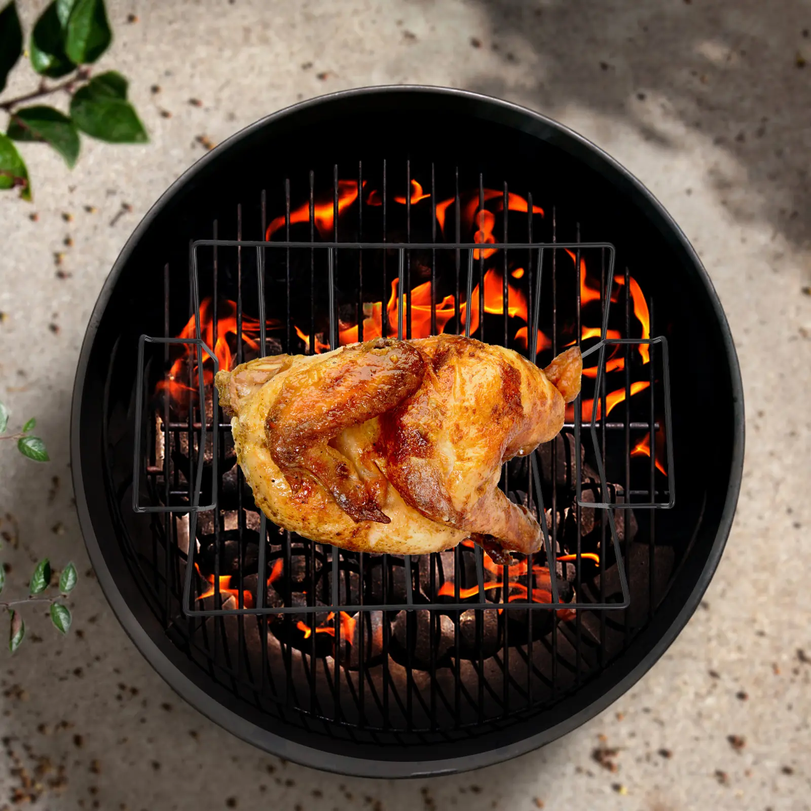 Outdoor Barbecue Grill Campfire Stove Bbq Chicken Roaster Rack Kitchen Equipment