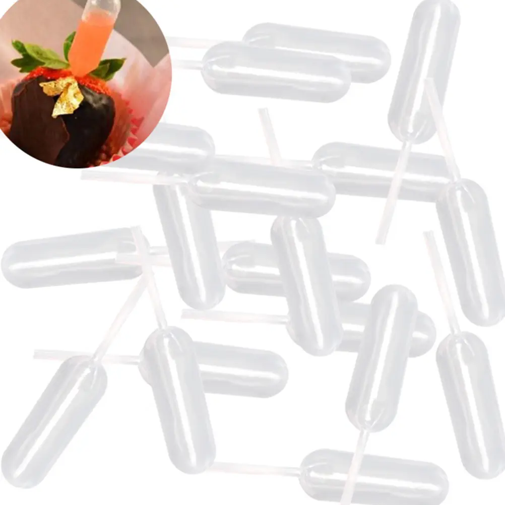 250 pcs Disposable Transfer Pipette 4ML Capacity Soft Plastic Straw for Cake Ice Cream Dessert Chocolate Baking Supplies