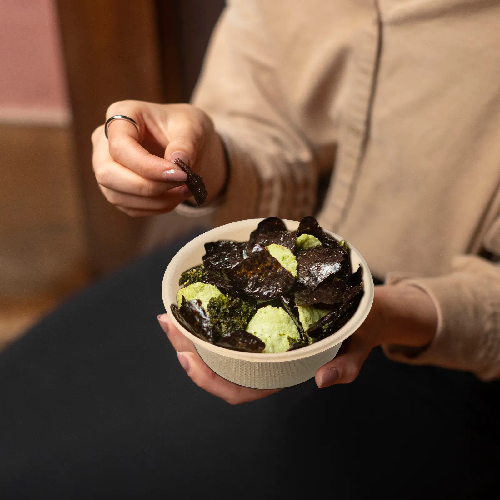 200 Pcs Disposable Environmentally Friendly Paper Bowl Bowls Glass Soup Containers with Lids for Lunch Disk