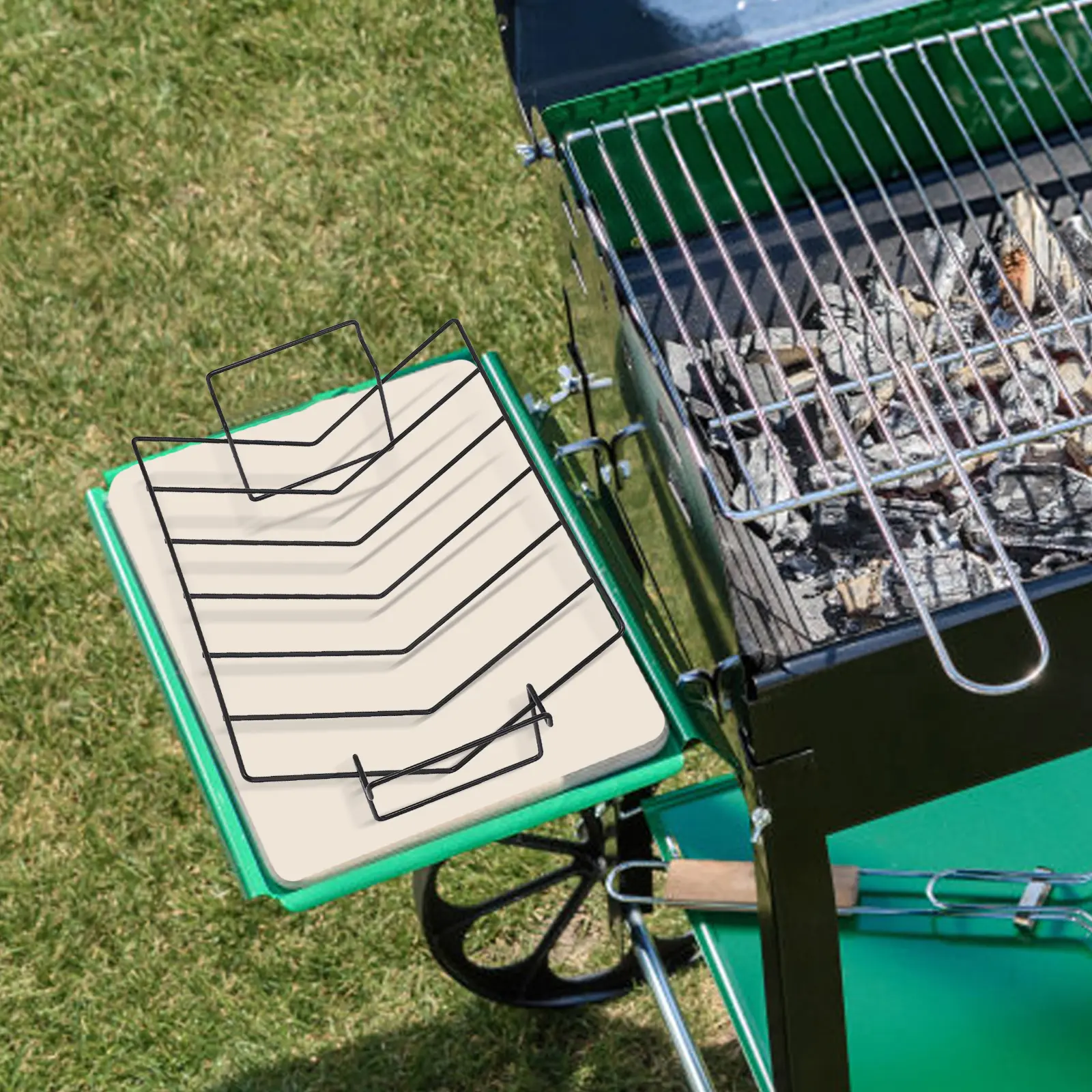 Outdoor Barbecue Grill Campfire Stove Bbq Chicken Roaster Rack Kitchen Equipment