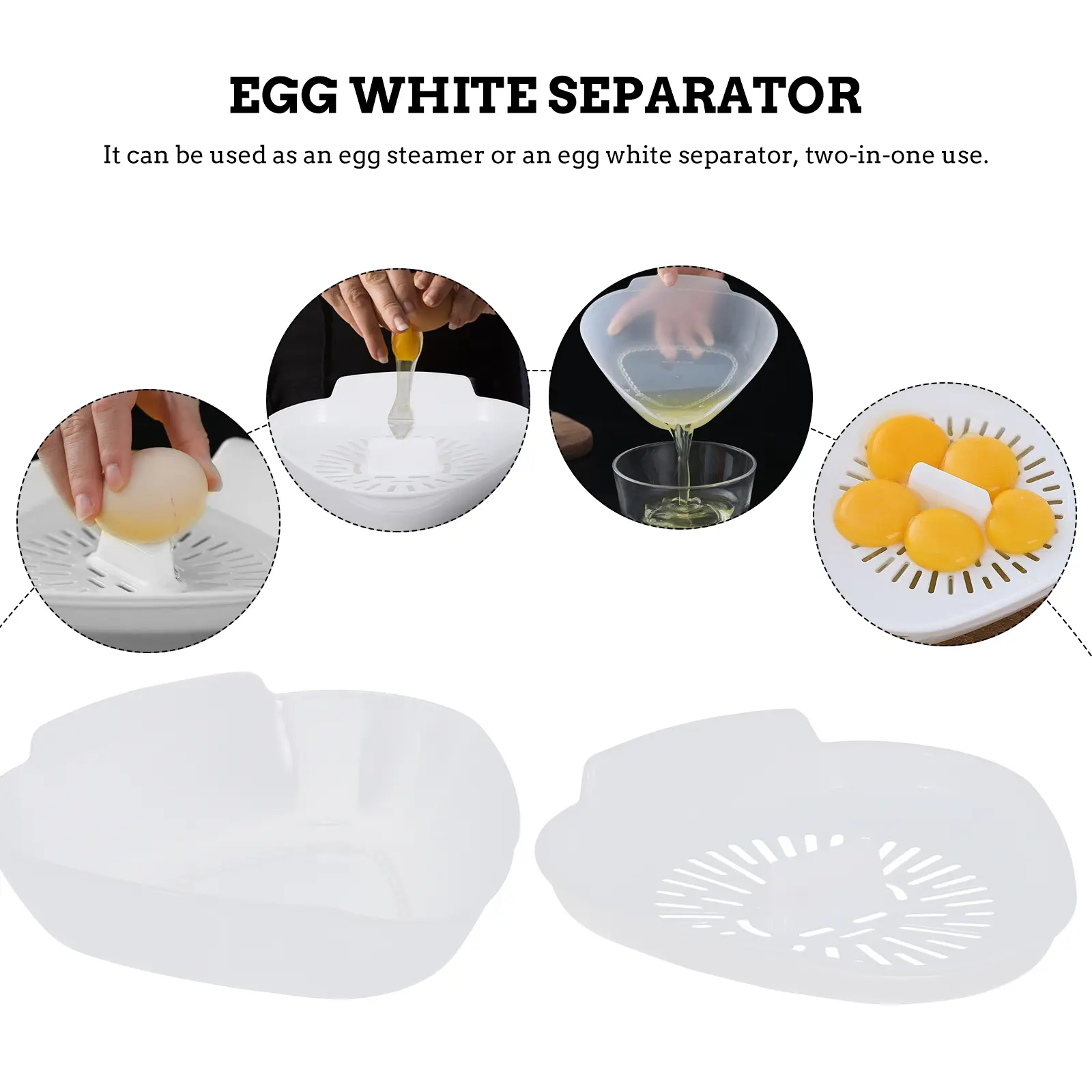 Premium PP Steamer Microwave White Separator Cooking Plate Two In One White Divider Steamed Tool