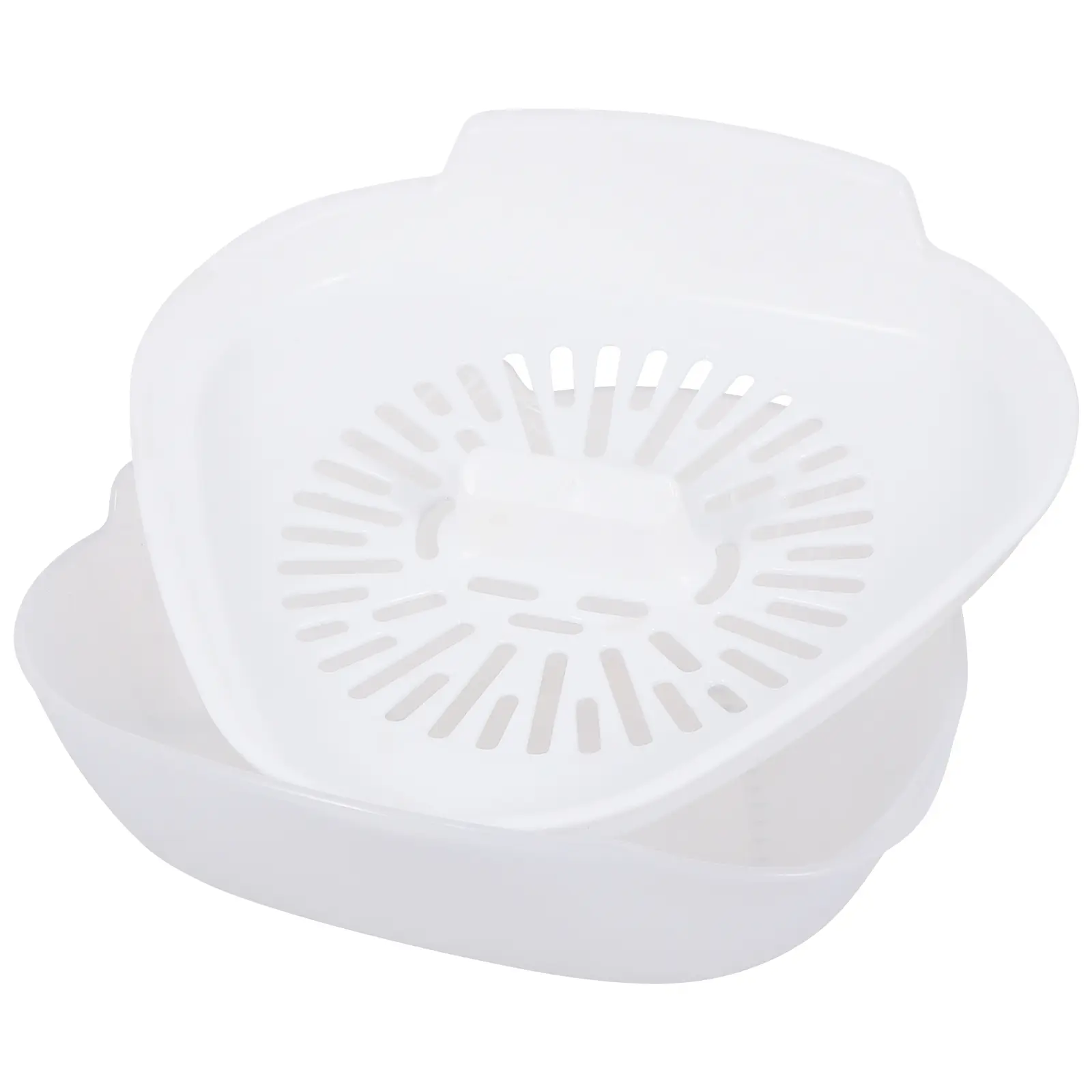 Premium PP Steamer Microwave White Separator Cooking Plate Two In One White Divider Steamed Tool