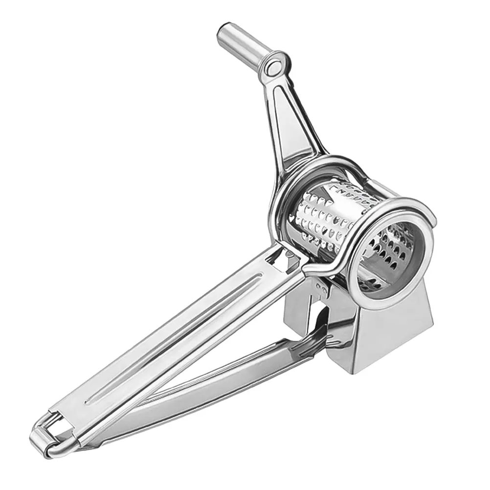 Stainless Steel Cheese Grater Hand Crank Kitchen Slicer Vegetable Easy to Clean