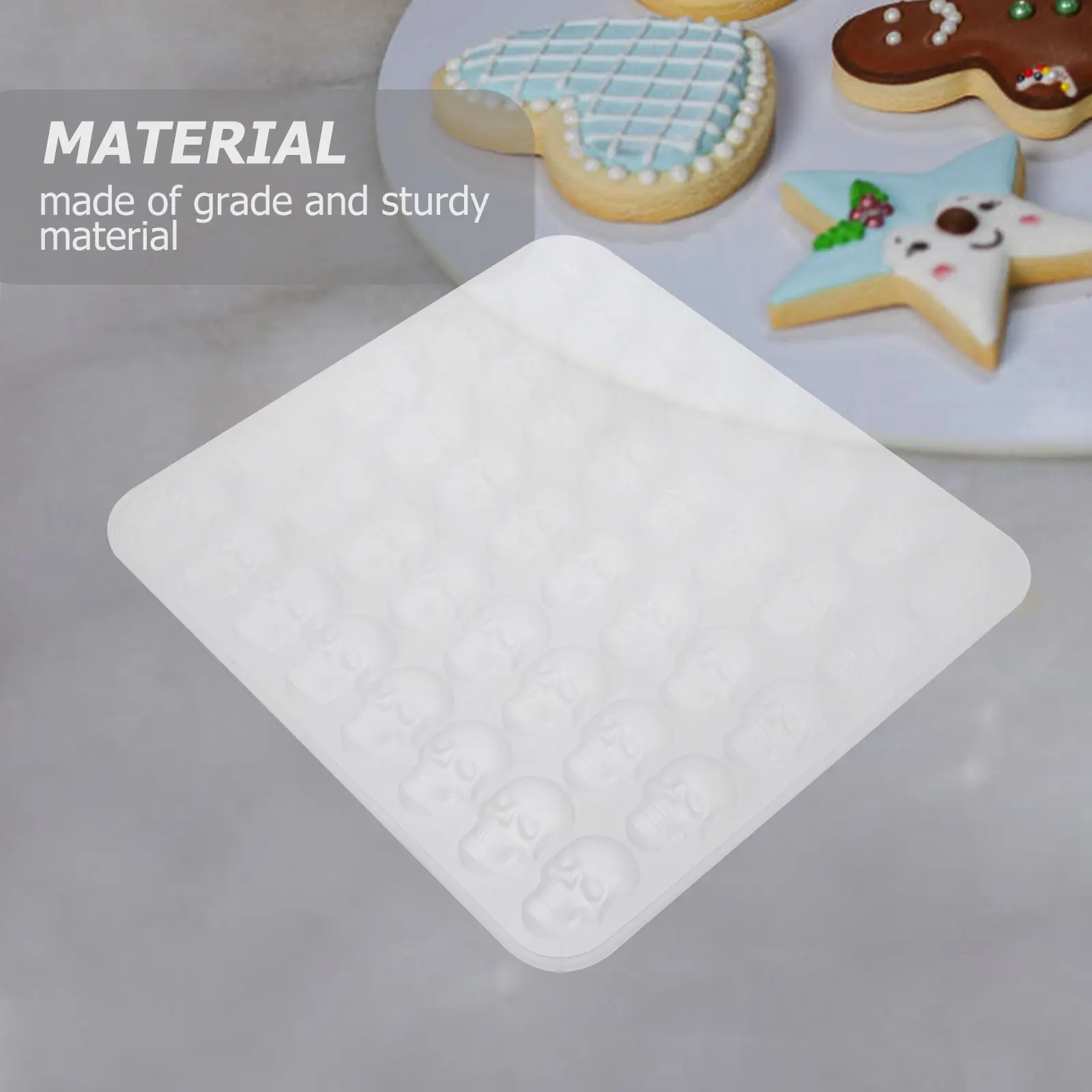 Skull Mold Silicone Baking Tools Molds Halloween Silicone Biscuit Mold Creative Shaped Blue