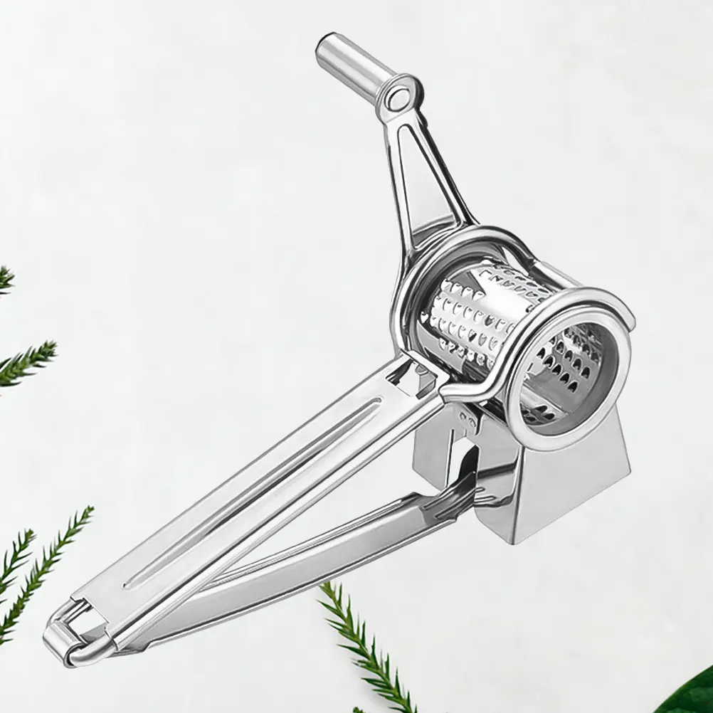 Stainless Steel Cheese Grater Hand Crank Kitchen Slicer Vegetable Easy to Clean
