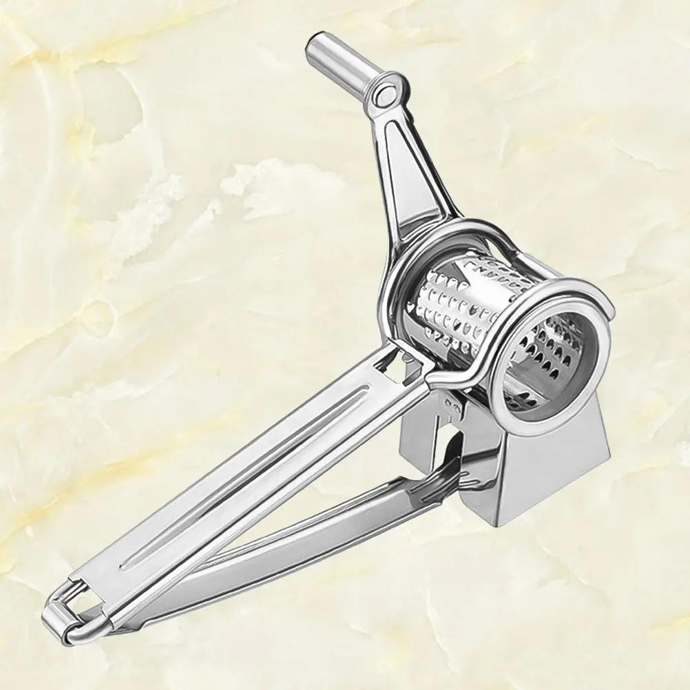 Stainless Steel Cheese Grater Hand Crank Kitchen Slicer Vegetable Easy to Clean