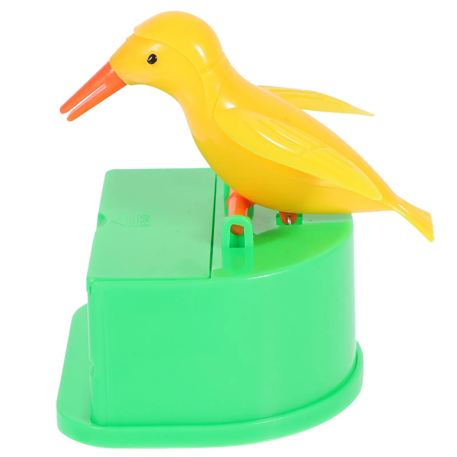 Smart Toothpick Box Fun Funny Automatic Holder Pop up Dispenser Desktop Bird Household Green Background Yellow Bird Simple