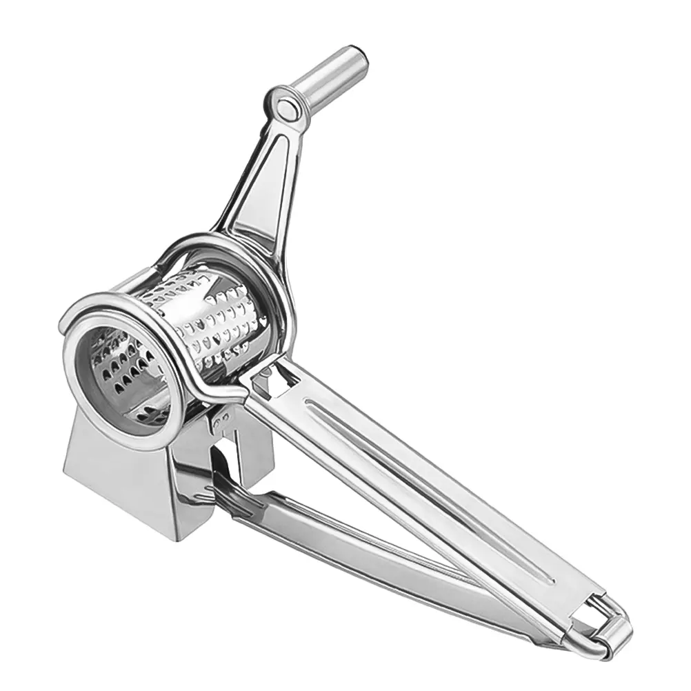 Stainless Steel Cheese Grater Hand Crank Kitchen Slicer Vegetable Easy to Clean