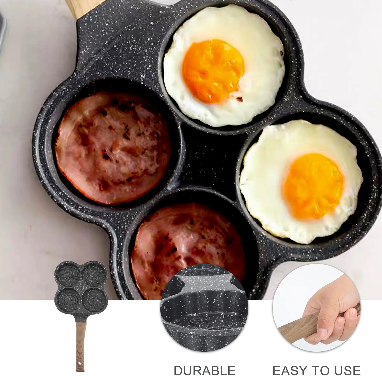 Creative Multi hole Frying Pan for Hamburger Pancake Eggs Non stick Kitchen Utensil Even Heating Wear resistant Bottom Smooth