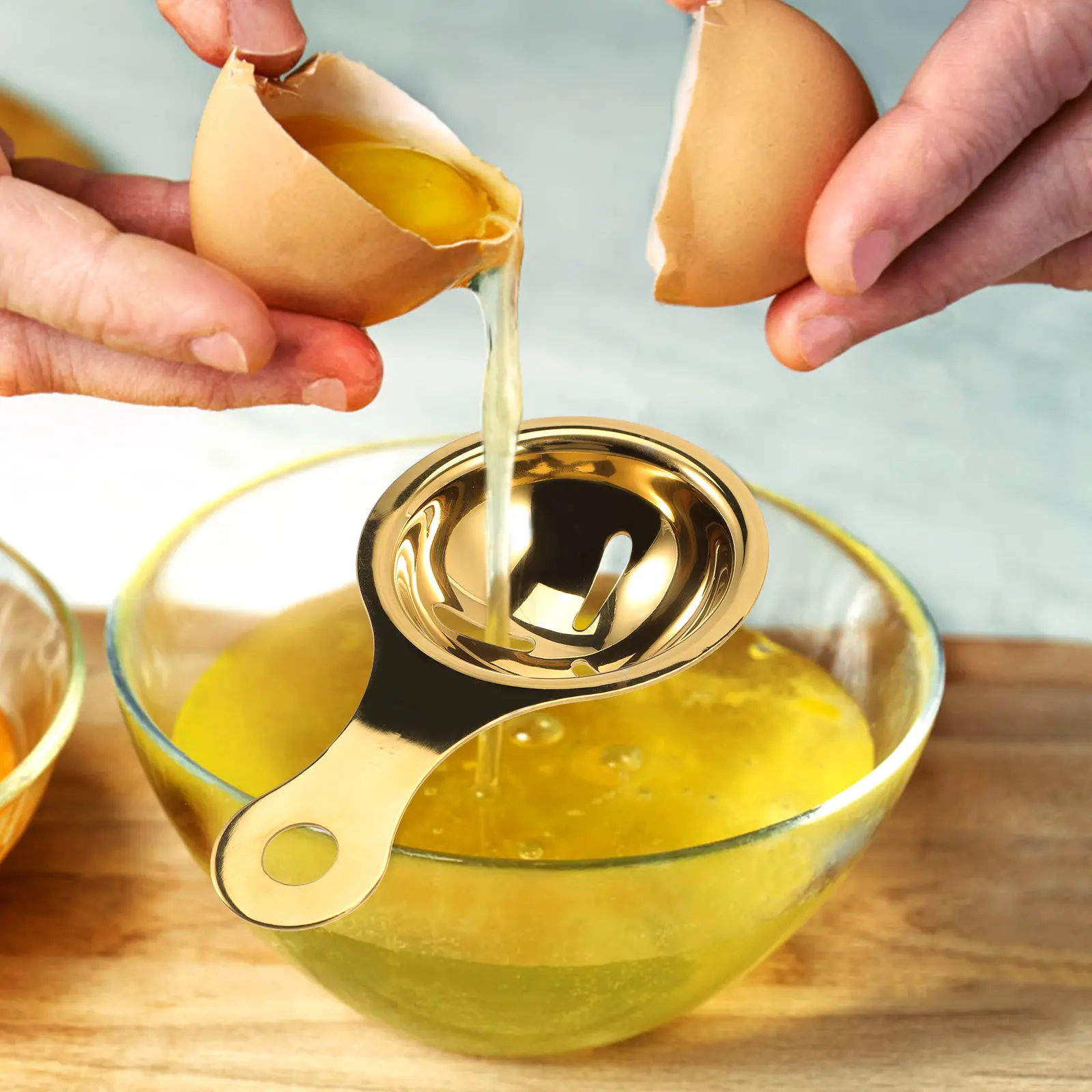 Egg Mixer Stainless Steel Whisk Kitchen Tool Separator Yolk White Handheld Manual Egg Mixing Sauce Batter Efficient Easy Use