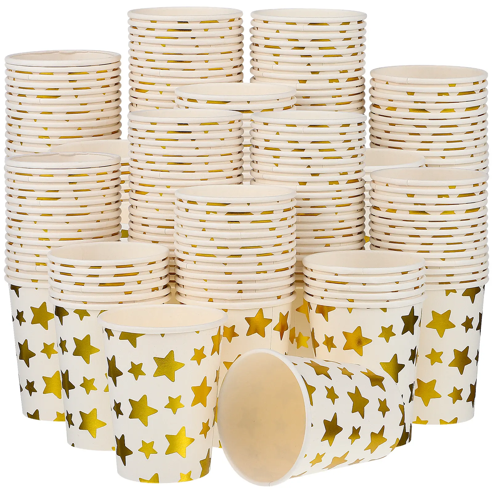 100 Pcs Golden Star Paper Cups Disposable Party Drink Coffee Thick Anti Heat Cold Resistant Kitchen Bar Supplies