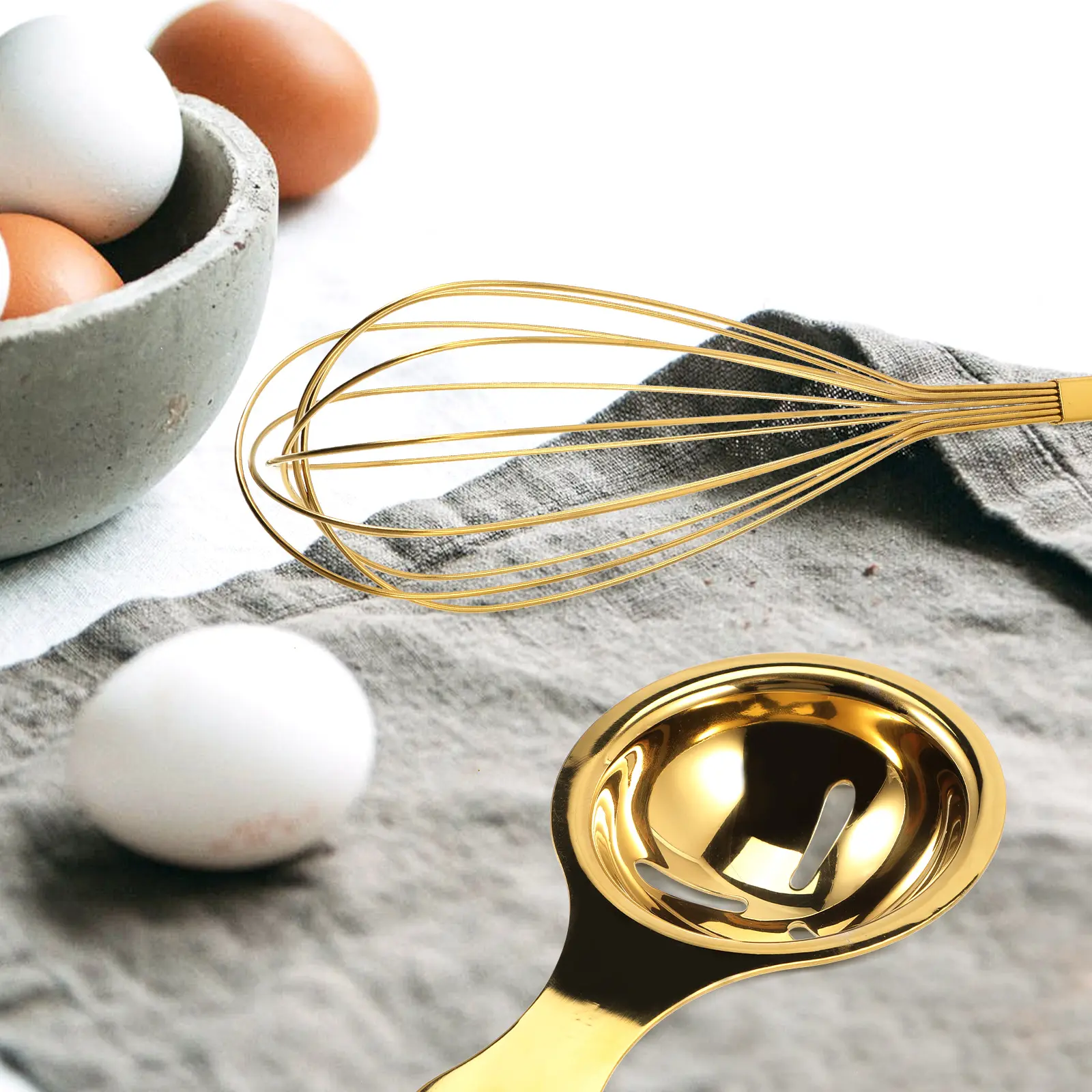 Egg Mixer Stainless Steel Whisk Kitchen Tool Separator Yolk White Handheld Manual Egg Mixing Sauce Batter Efficient Easy Use