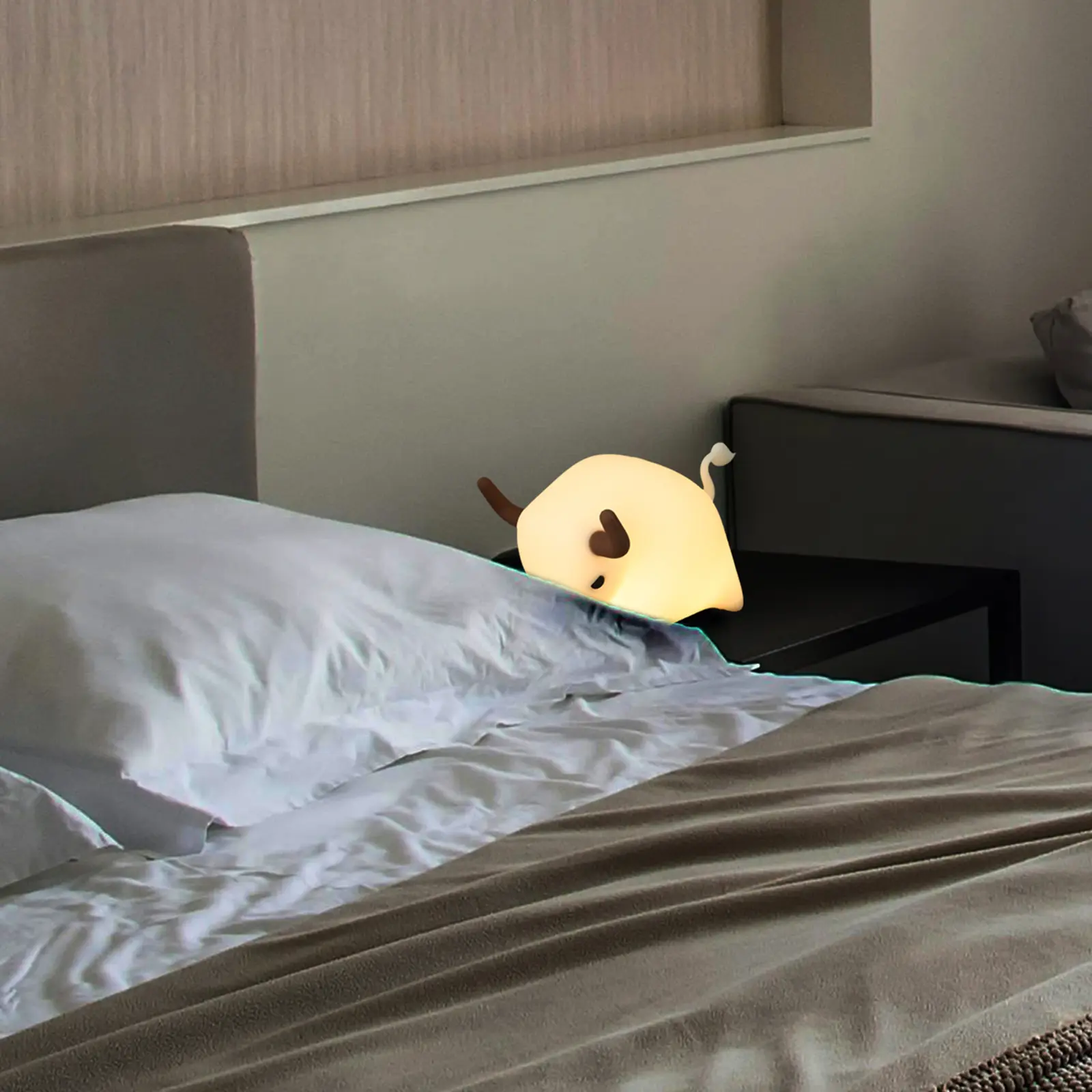 1 set Cow Bedside Lamp 1 Set Led Night Light Rechargeable Cute Animal Nursery Light For Bedroom Tap Control Portable Gift