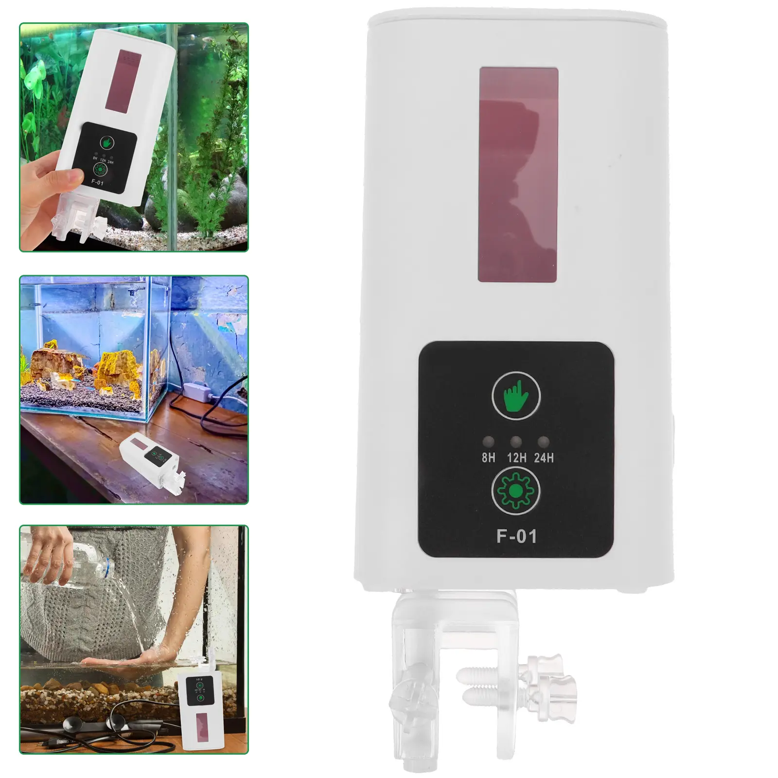 Automatic Fish Feeder Smart Timing Large Capacity Reusable Machine Aquarium Turtle Pet Fish Frog Moisture Proof Easy