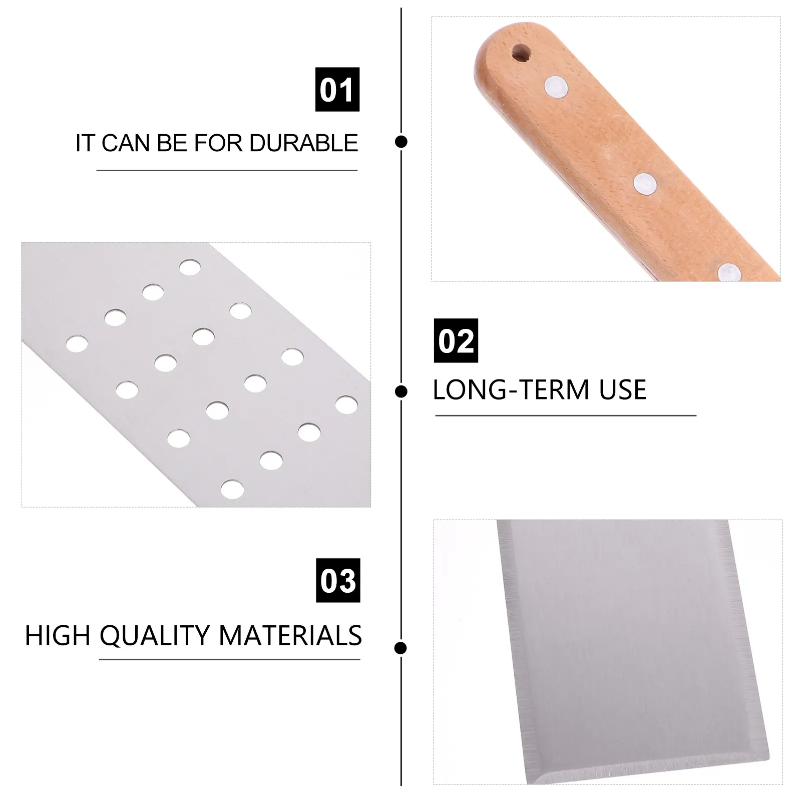 5 pcs Stainless Steel Spatula Set Pizza Shovel Cake Transfer Tool Kitchen Accessories Wooden Handle Strong for Oven