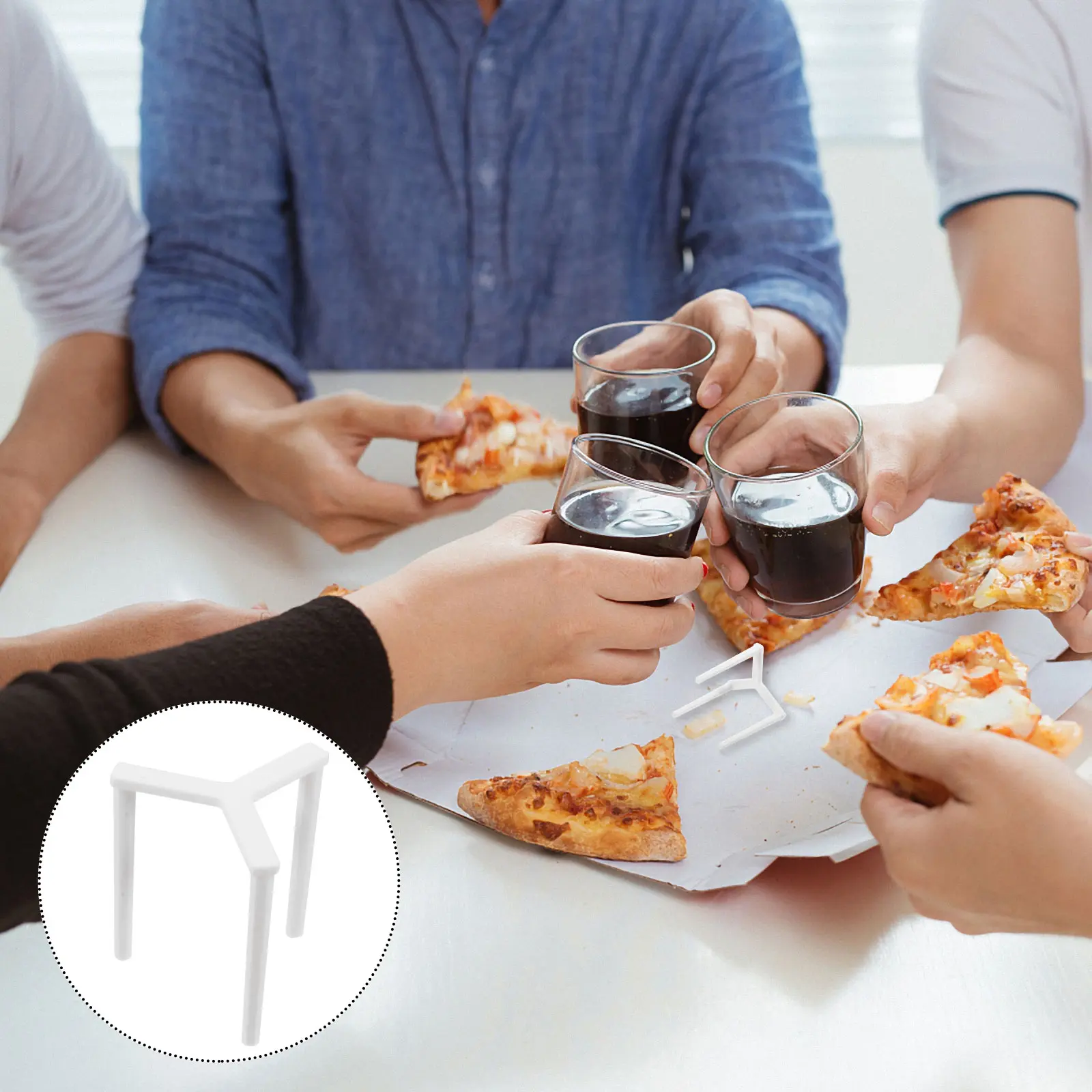 100Pcs Pizza Saver Stand Plastic Tripod Stack For Pizza And Storage