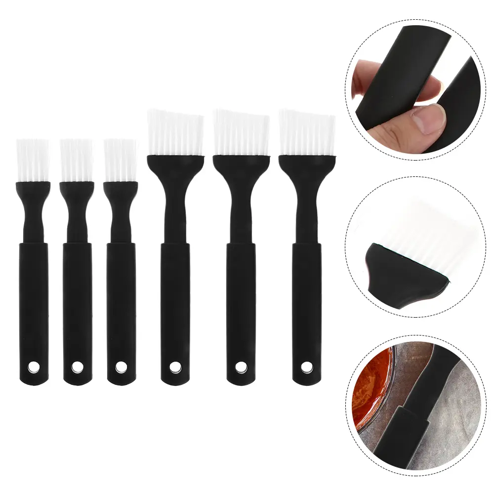 6 Pcs Set for Grilling Baking Basting Sauce Tools Practical Bbq Oil Brushes Plastic Brushes Kitchen Outdoor Use