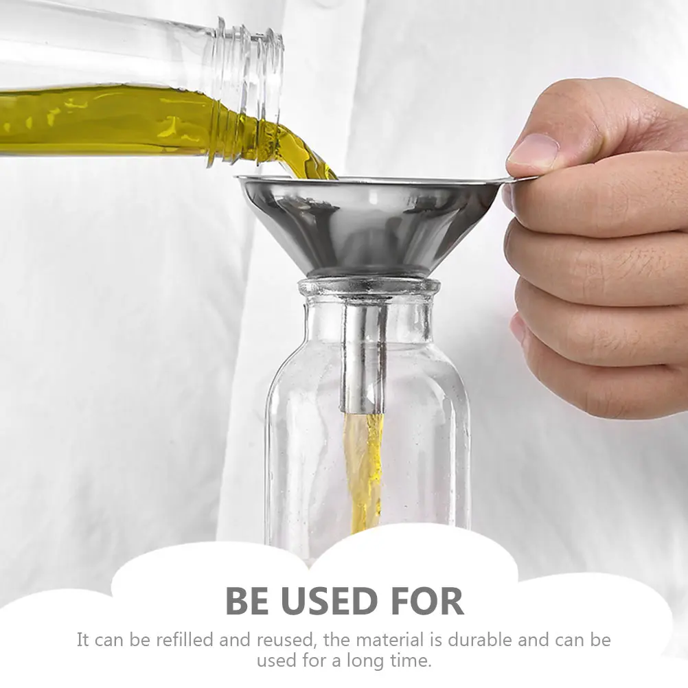 Brush Funnel Set Kitchen Tools Oil Funnels Filter Cleaning Dispensing Plastic Liquid Container Bottle Stainless Steel Safe
