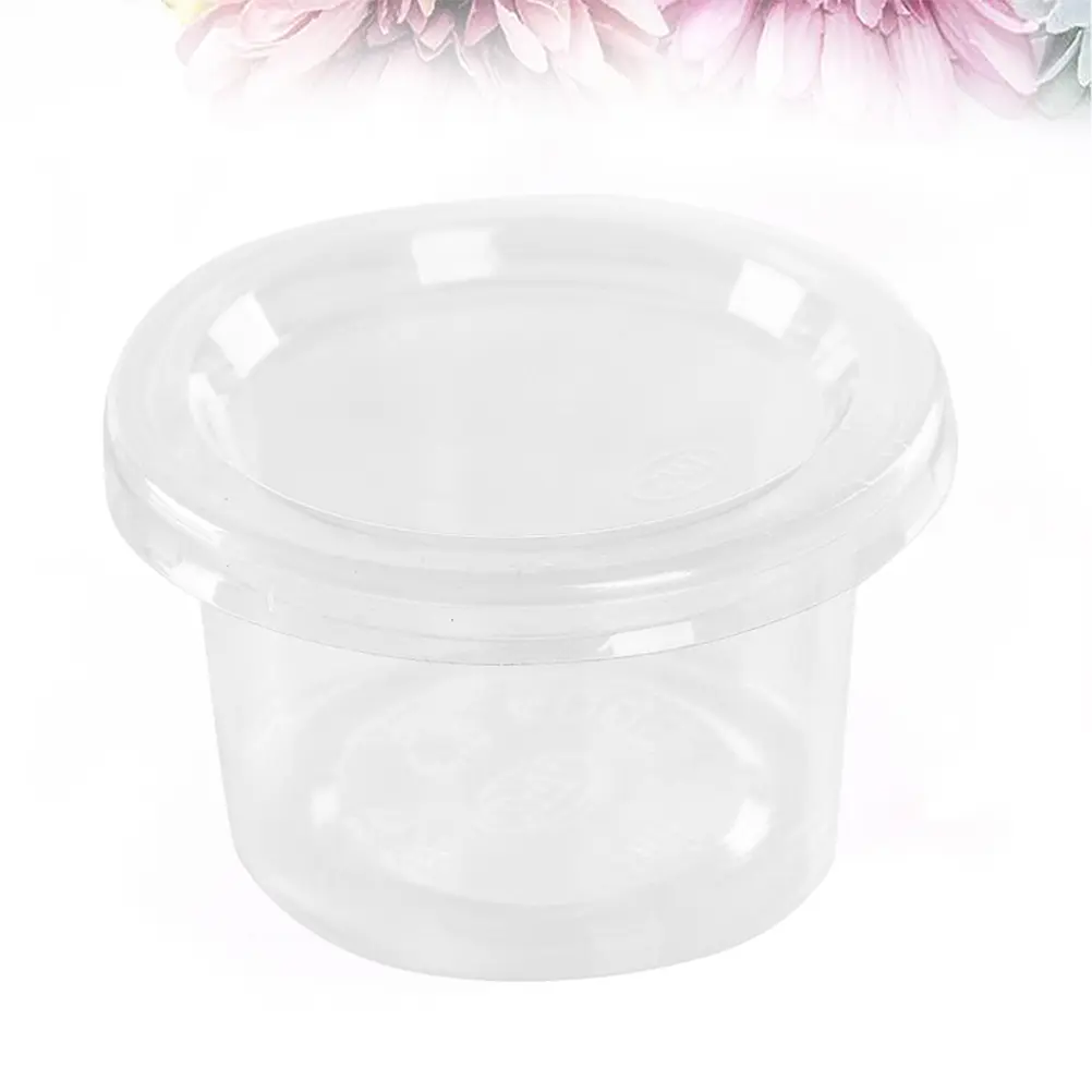 100 Pcs Disposable Sauce Cups Yogurt Containers Safe PP Material Great Sealing Effect Ideal Birthdays BBQs Weddings Catering