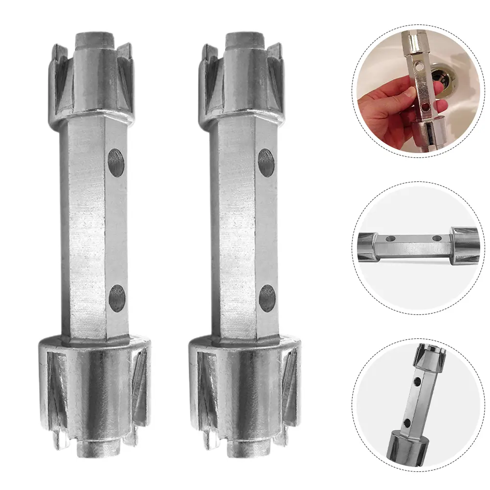 2pcs Drain Wrench Tub Plumbing Tools Bath Removal Aluminum Alloy Double Ended Ratchet Wrench Bathtub Sink Faucet Tight Spaces H