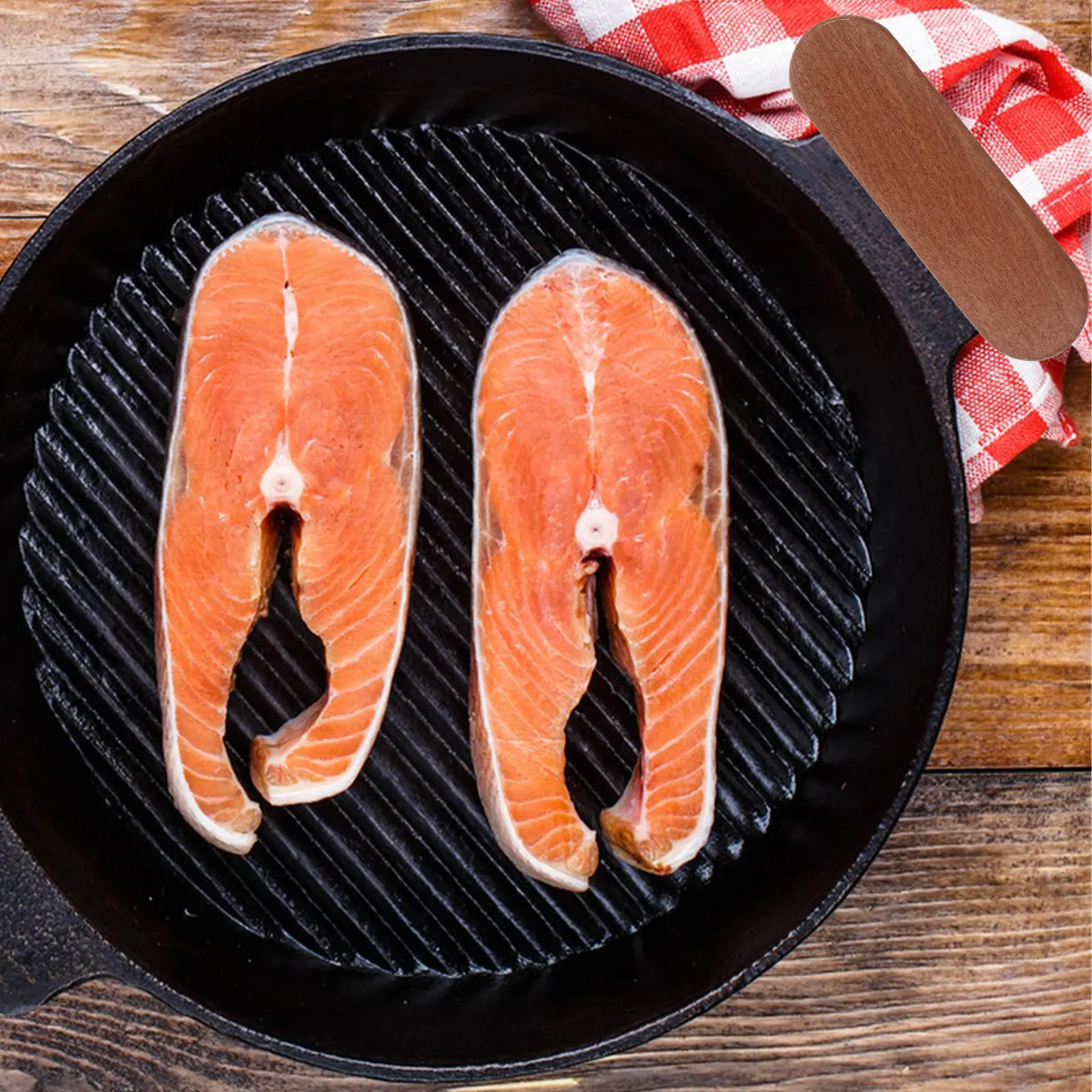 2 Pcs BBQ Plate H Durable Wood Grips Pan Holders Hot Cover Cast Iron Skillet Rubber Sleeve Pot Protector Less 5mm Thickness