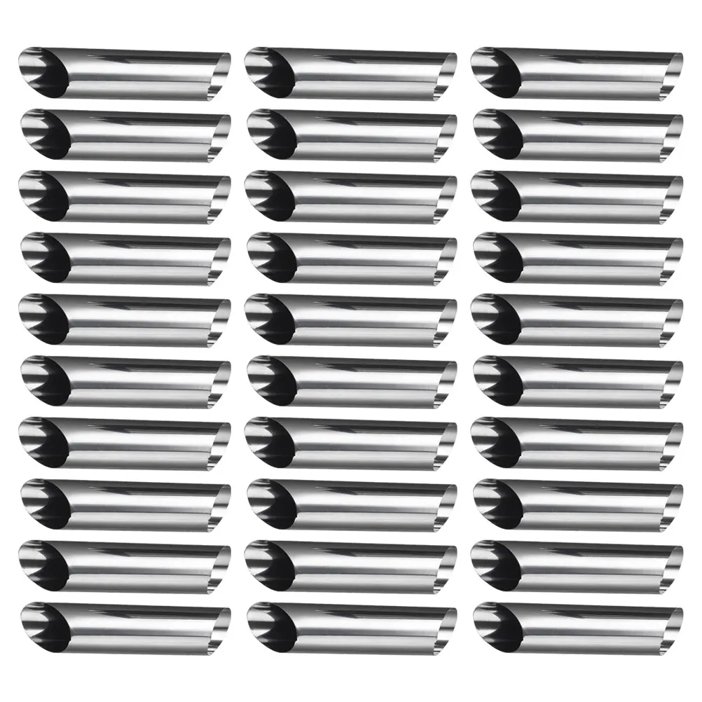 30Pcs Reusable Metal Croissant Baking Tube Double Cream Roll Tool Danish Horn Mold Stainless Steel Pan