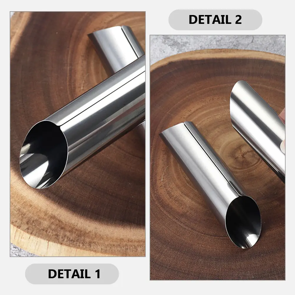 30Pcs Reusable Metal Croissant Baking Tube Double Cream Roll Tool Danish Horn Mold Stainless Steel Pan