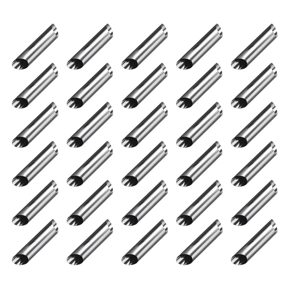 30Pcs Reusable Metal Croissant Baking Tube Double Cream Roll Tool Danish Horn Mold Stainless Steel Pan