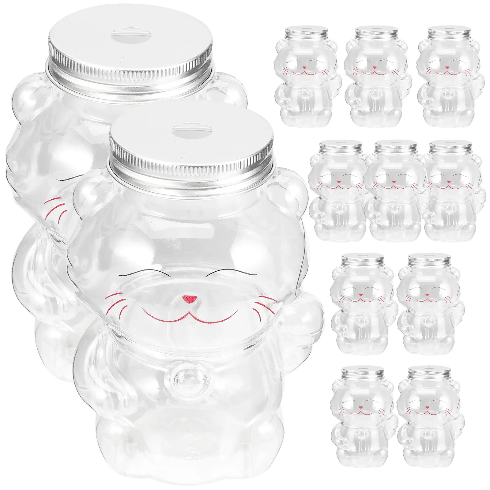 Milk Tea Cup Empty Bottle Portable Beverage Containers Juices Water Drinks Cat Shape Safe Material Lightweight Practical Kitchen