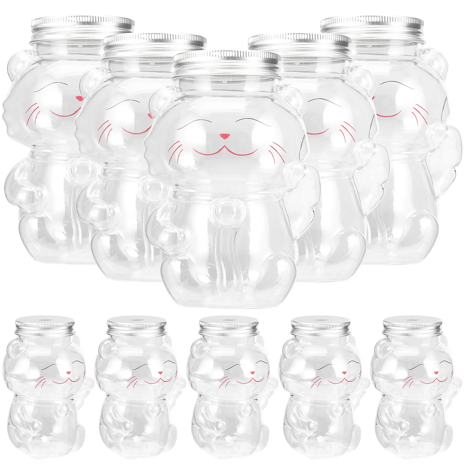 Milk Tea Cup Empty Bottle Portable Beverage Containers Juices Water Drinks Cat Shape Safe Material Lightweight Practical Kitchen