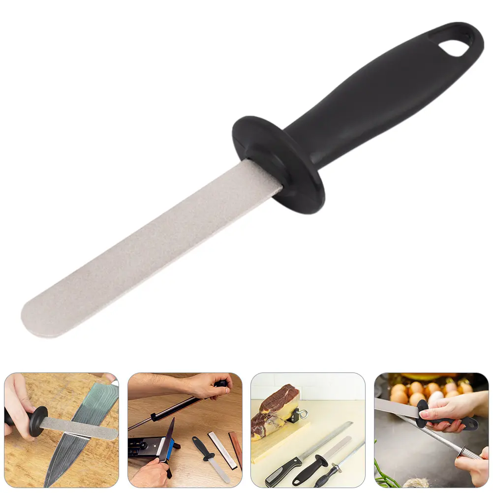 1pc Double Sided Corundum Sharpening Rod Kitchen Tool Portable Stick Strong Knife Sharpener Wear Resistant Efficient Honing