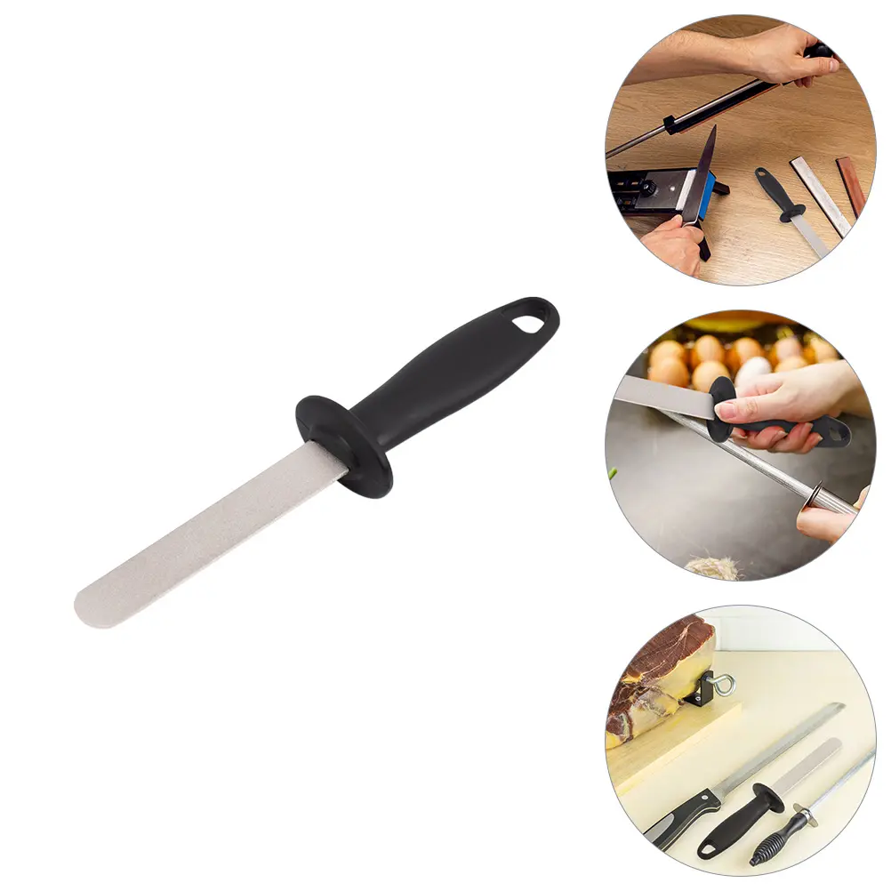1pc Double Sided Corundum Sharpening Rod Kitchen Tool Portable Stick Strong Knife Sharpener Wear Resistant Efficient Honing