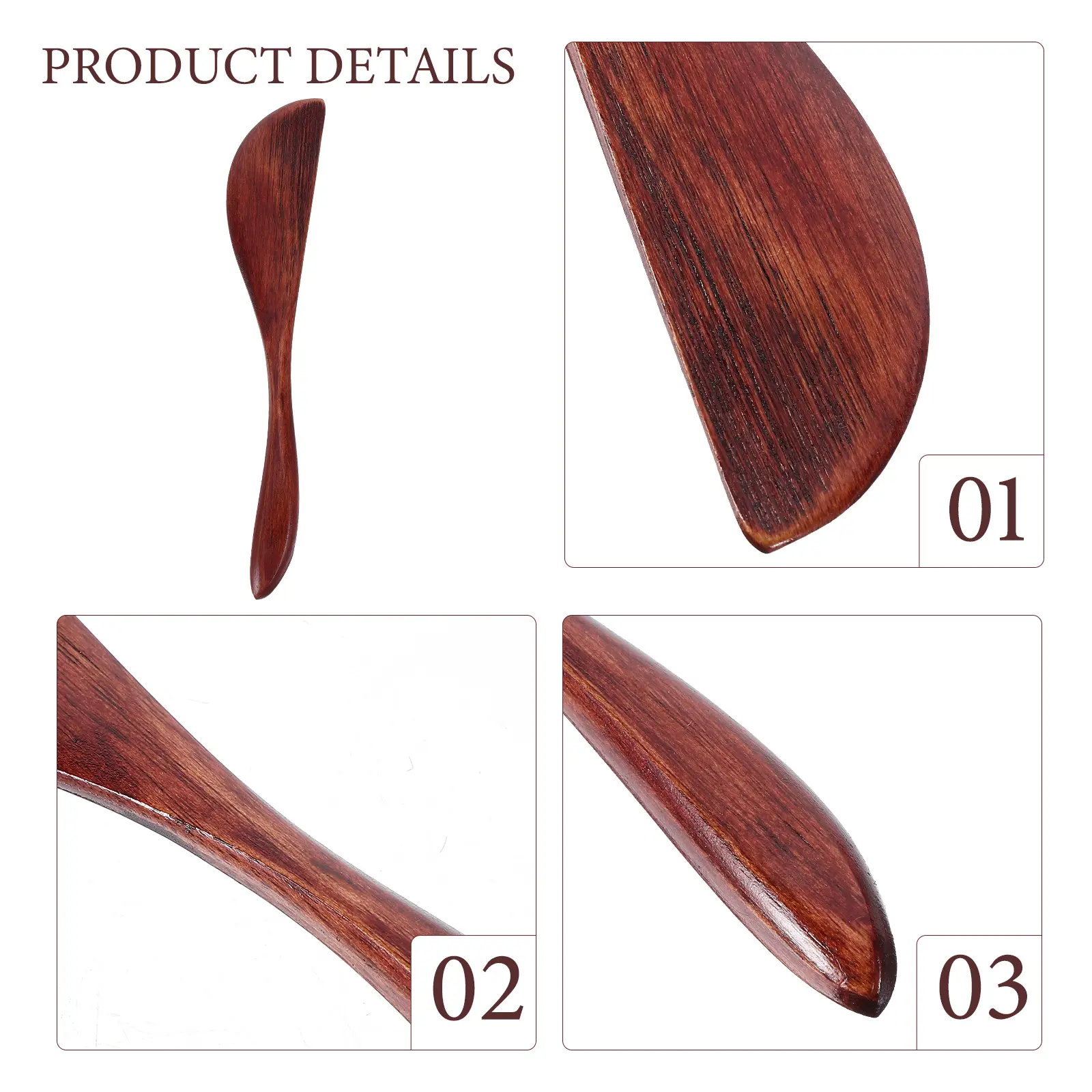 10pcs Nanmu Breakfast Knife Wooden Butter Spreader Wood Cheese Cake Cutter Smooth Surface Hand Wash Kitchen Baking Tool