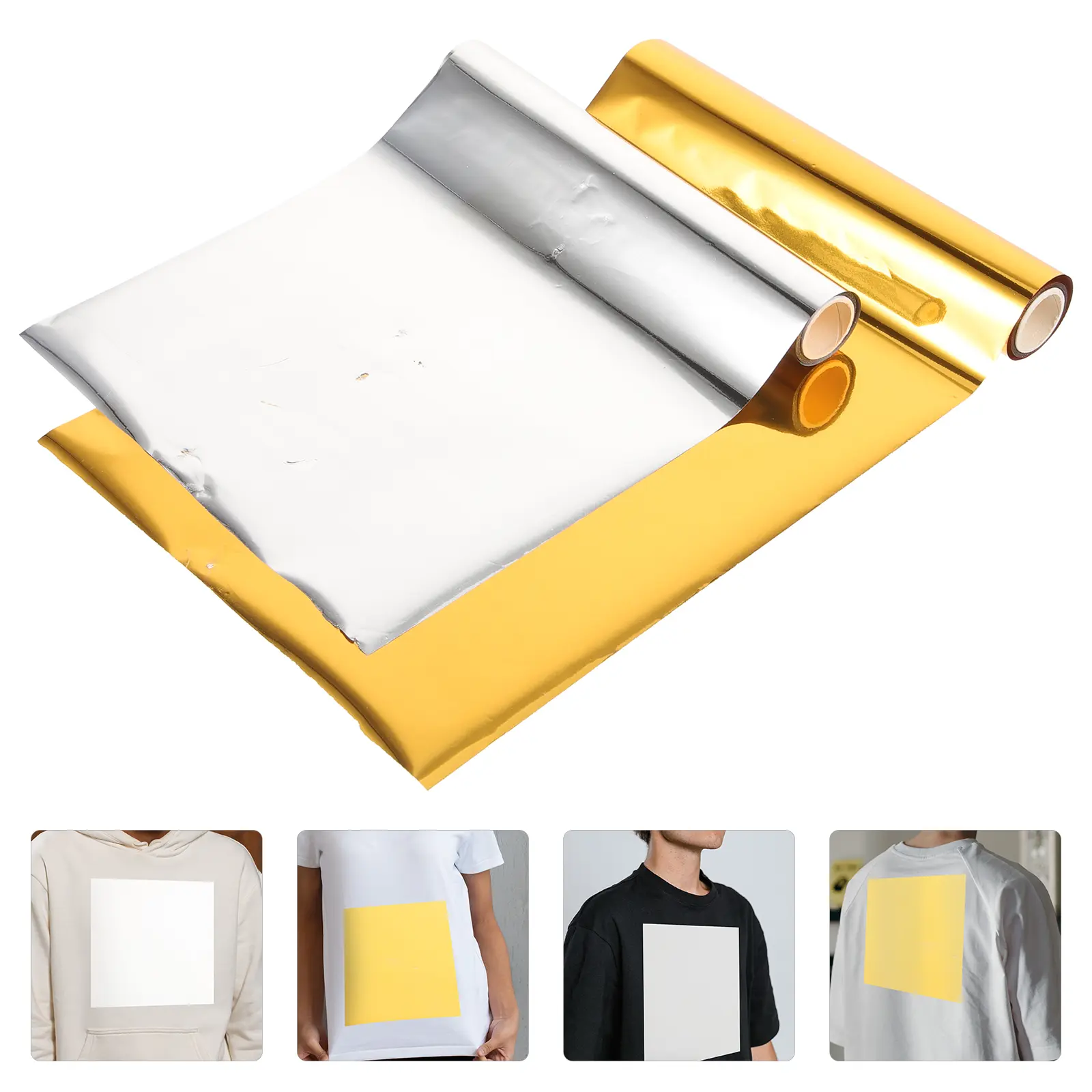 2 Rolls Aluminum Foil Transfer Paper Craft Toner Reactive Foil Heat Activated Foils Diy Projects Storage Containers