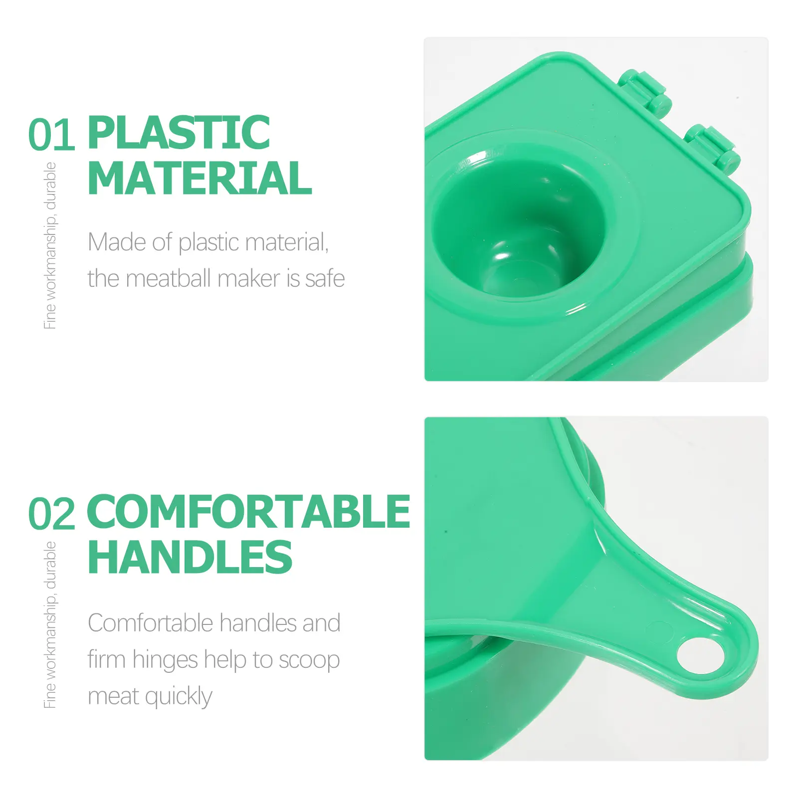 Maker Manual Baller Tongs Reusable Plastic Meatball Mold Portable Kitchenware Meatball Scoop Cake Ball Mold For Fish Shrimp
