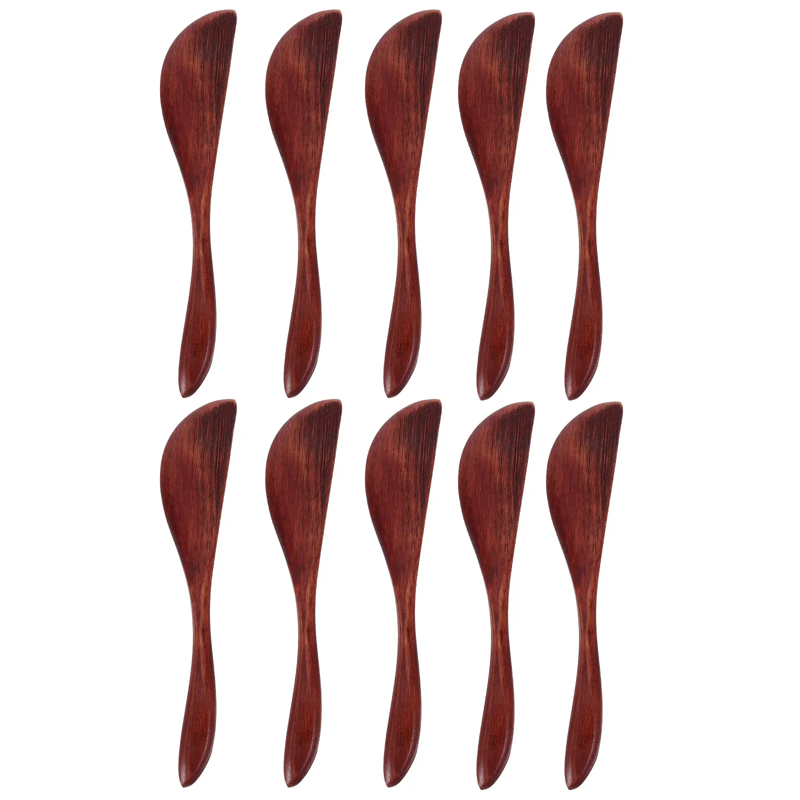 10pcs Nanmu Breakfast Knife Wooden Butter Spreader Wood Cheese Cake Cutter Smooth Surface Hand Wash Kitchen Baking Tool