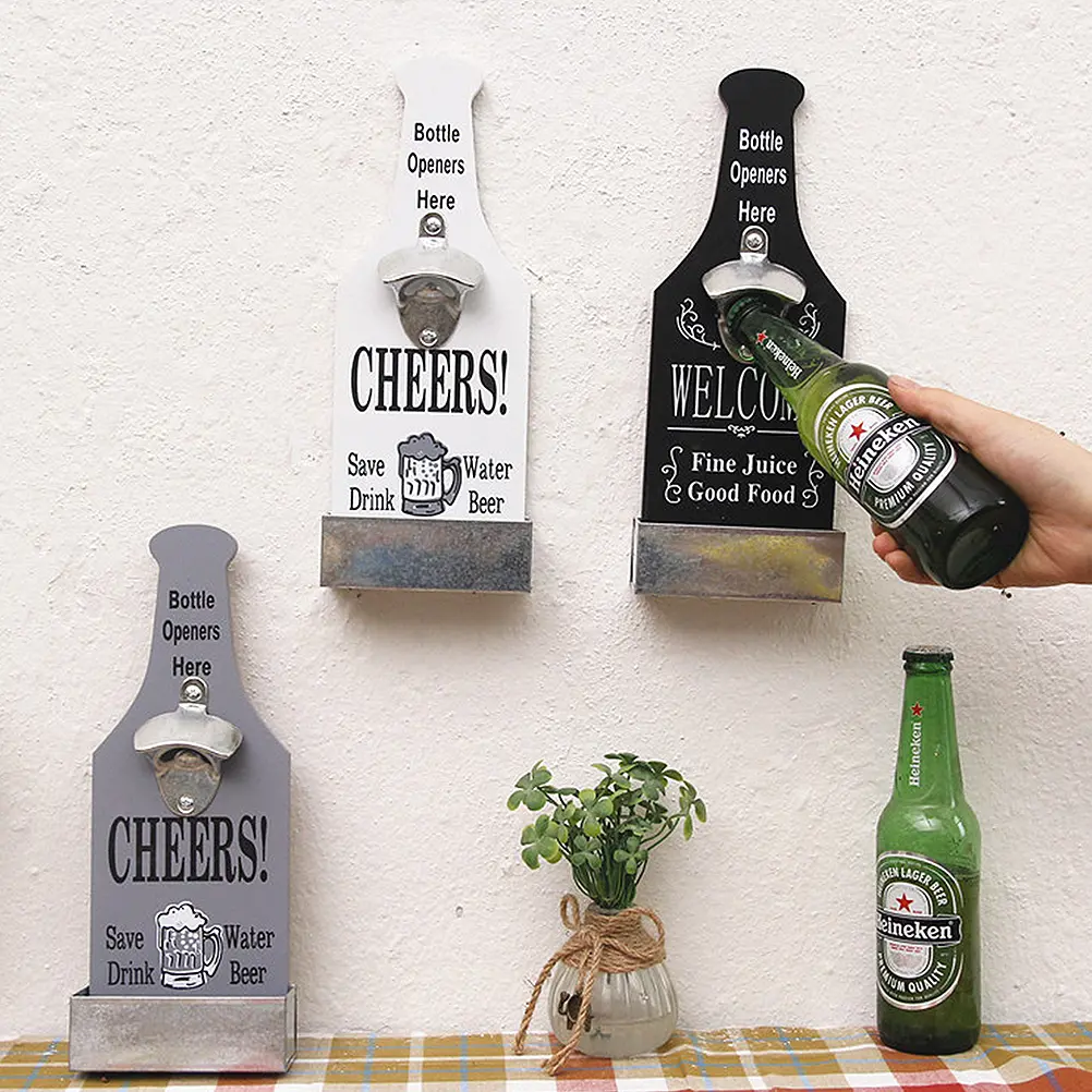 Wall Mounted Bottle Opener Beer Opener Pendant Cool Present for Men Decorative Retro Fashion Drinking Accessories