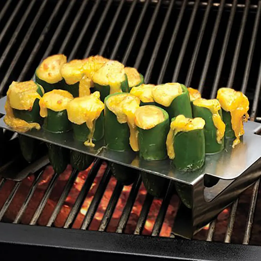 Pepper Stainless Steel Chili Rack Core Knife BBQ Tools Kitchen Assistant Grilled Chicken Legs Wings Roaster Grill Holder