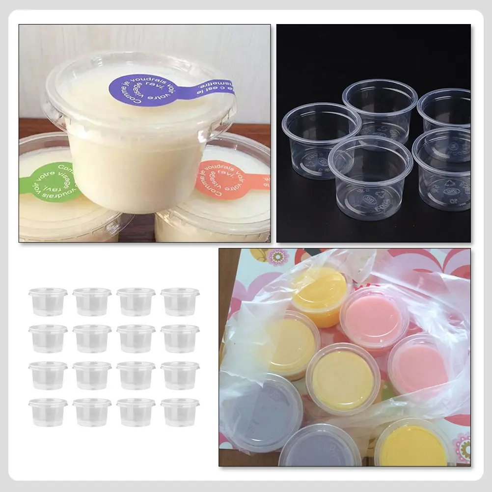 50pcs Plastic Bowl Dessert Cups Pudding Containers Mousse Ice Cream Cups Disposable Party Supplies Kitchen Barware for Desserts