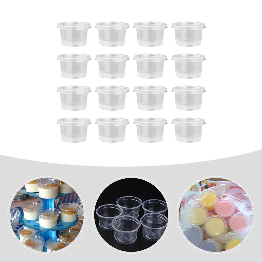 50pcs Plastic Bowl Dessert Cups Pudding Containers Mousse Ice Cream Cups Disposable Party Supplies Kitchen Barware for Desserts